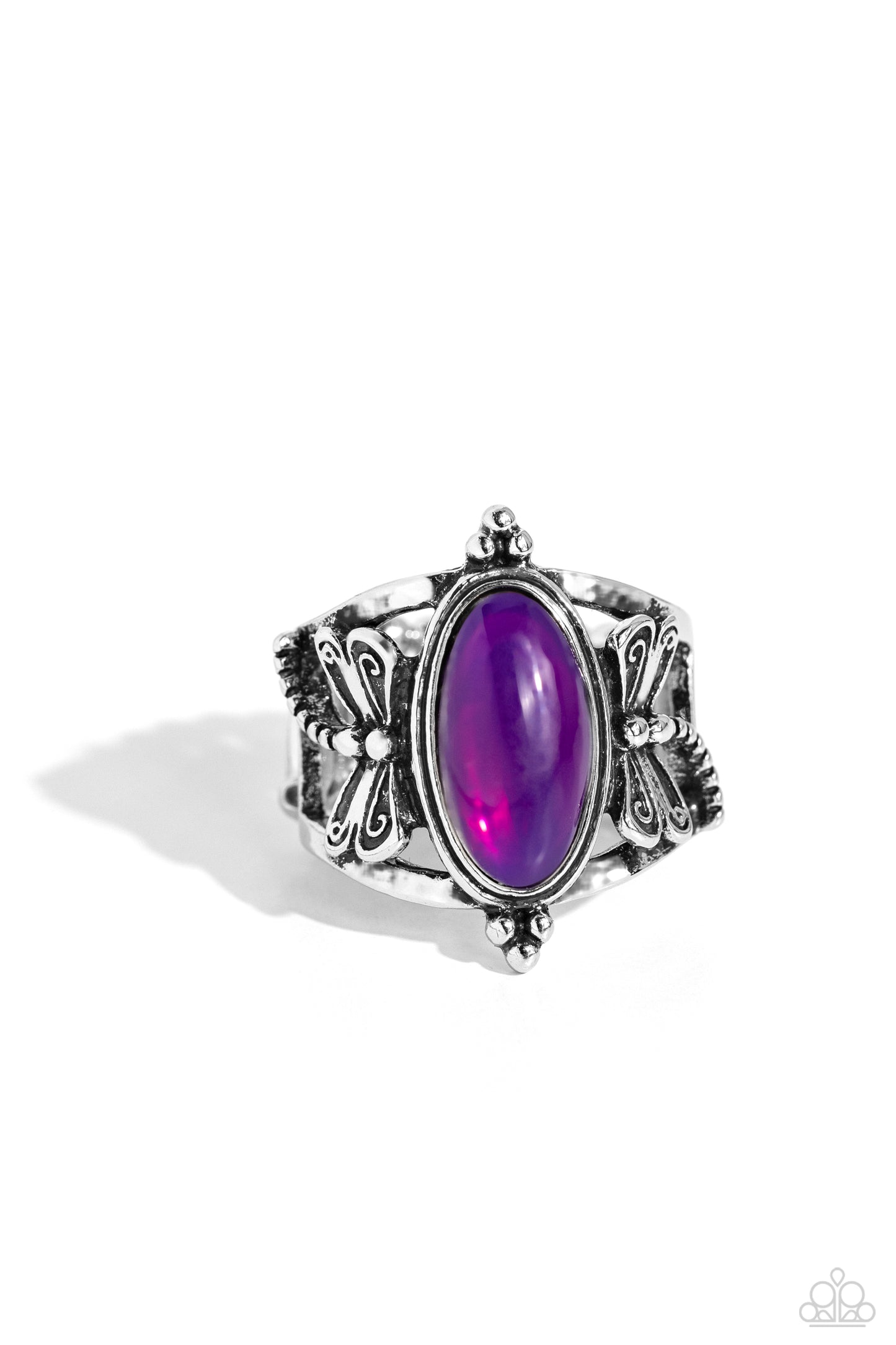 Dance of the Dragonflies - Purple Glowing Gem Dragonfly Ring Paparazzi R0635