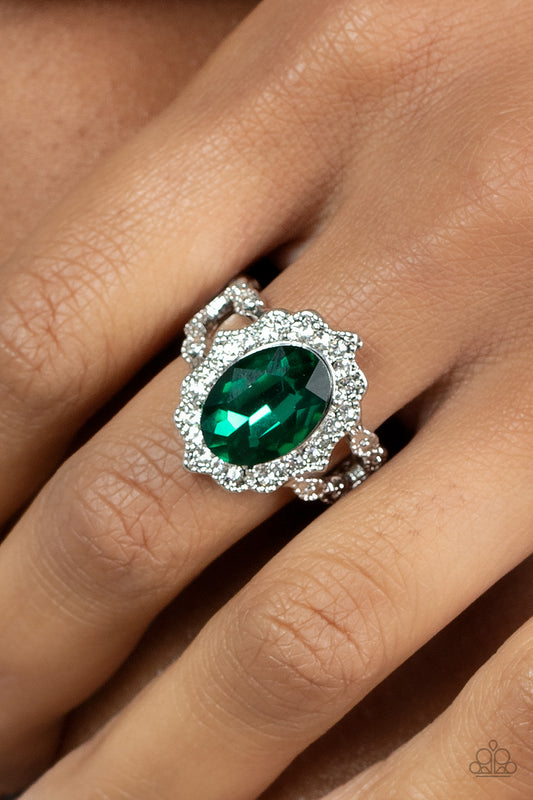 Oval Office Opulence - Green Ring Paparazzi R0243