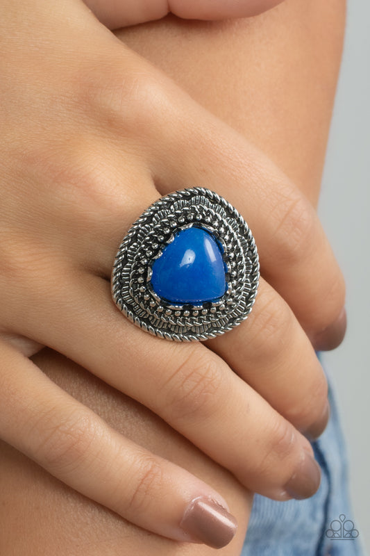 Genuinely Gemstone - Blue Teardrop Ring Paparazzi R0262