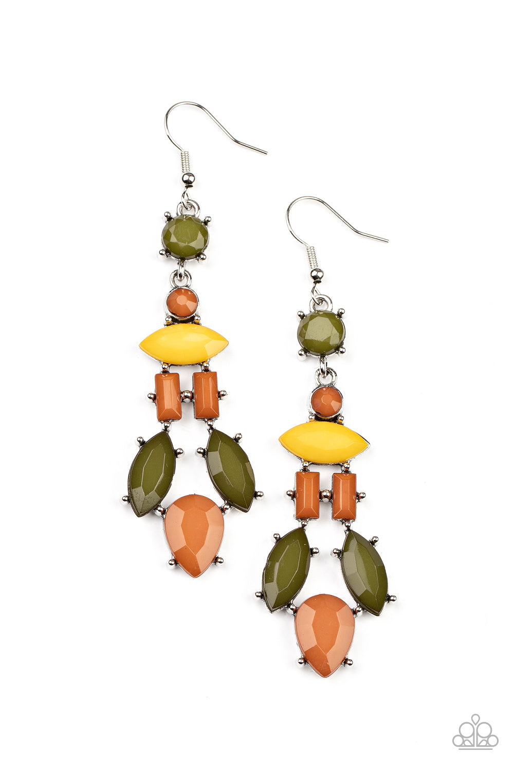 Visually Vivacious - Multi Mustard, Olive & Adobe Bead Santa Fe Style Earring Paparazzi E1167