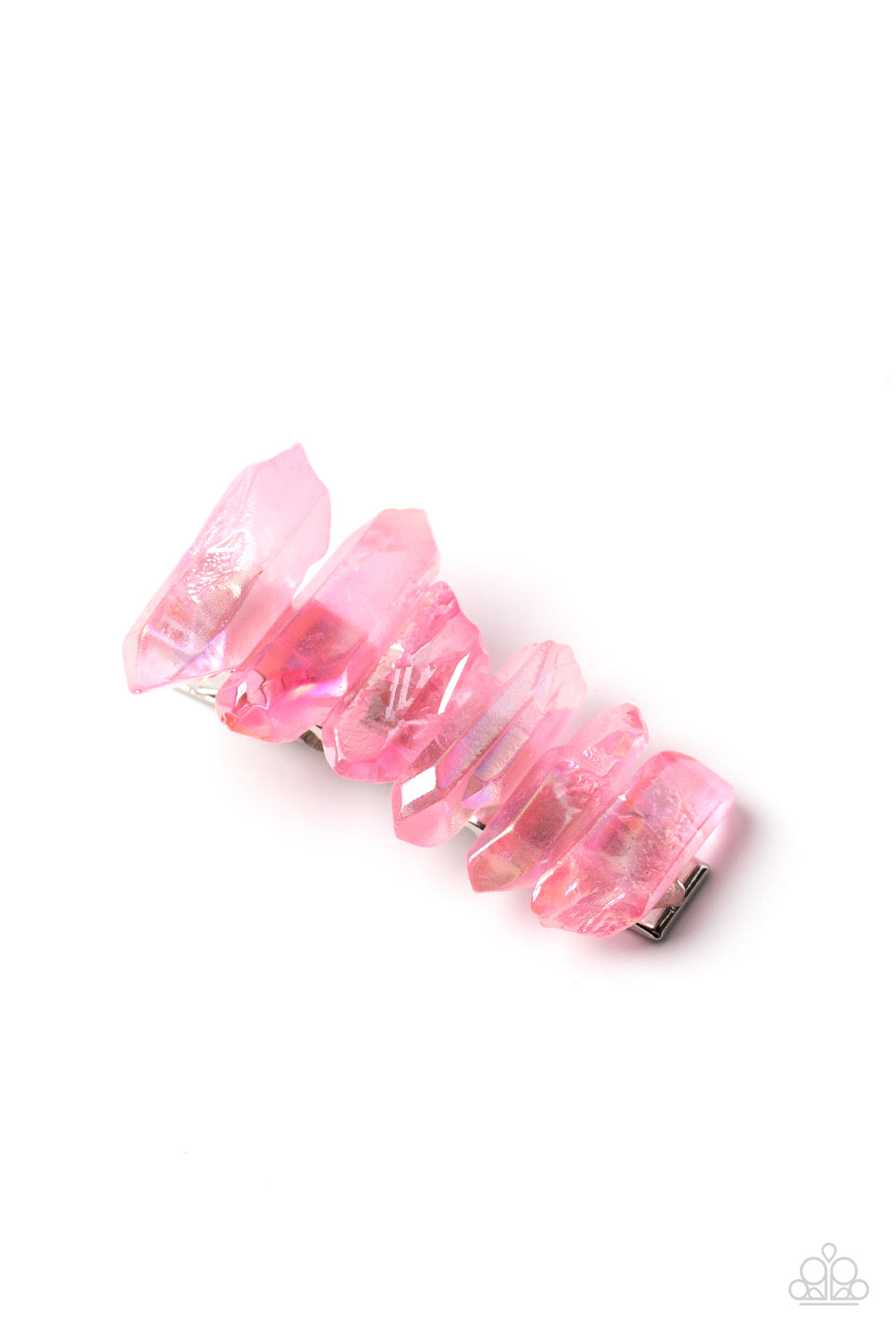 Crystal Caves - Pink Rose Quart Crystal Hair Clip Paparazzi H0054