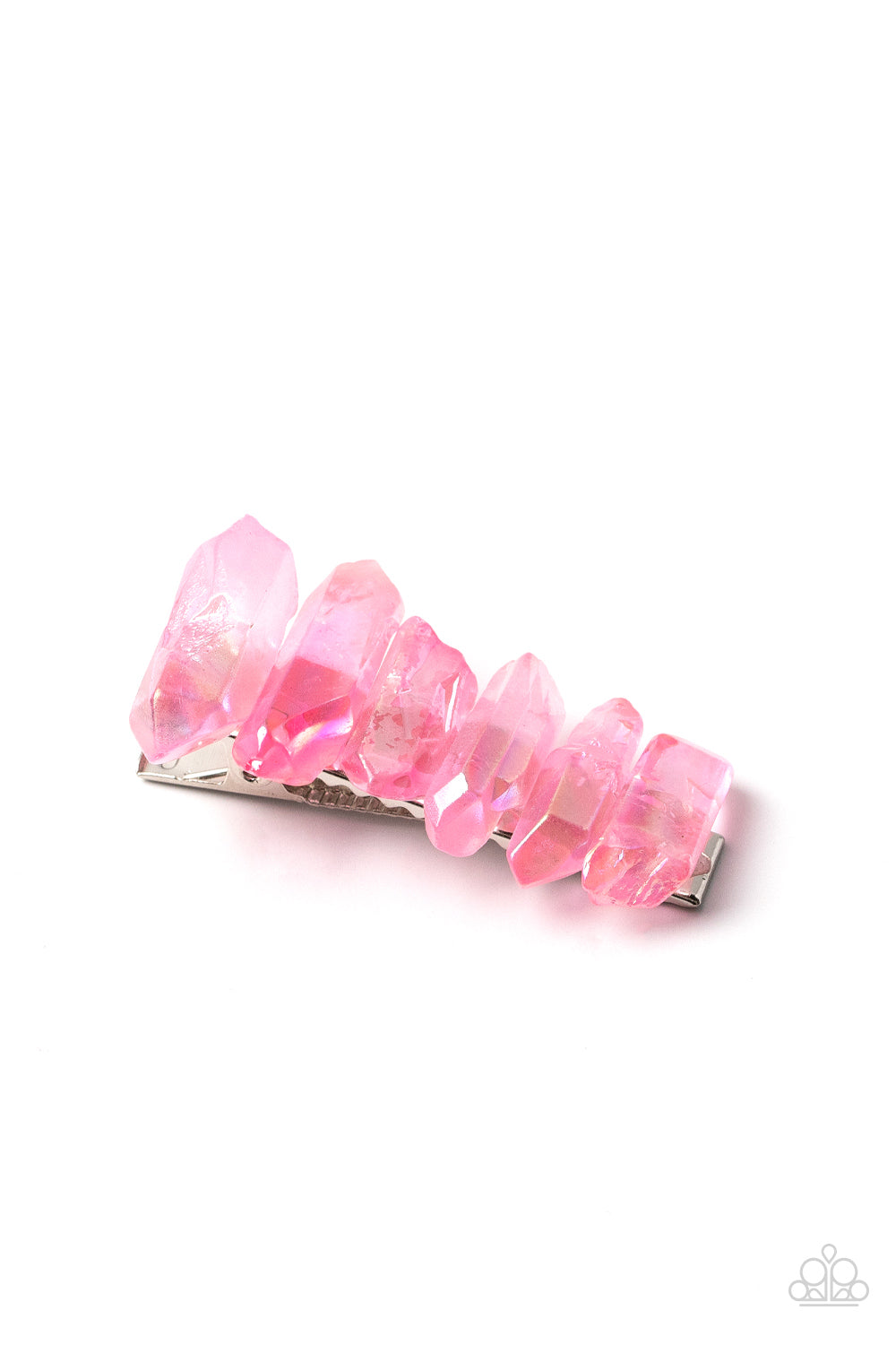 Crystal Caves - Pink Rose Quart Crystal Hair Clip Paparazzi H0054