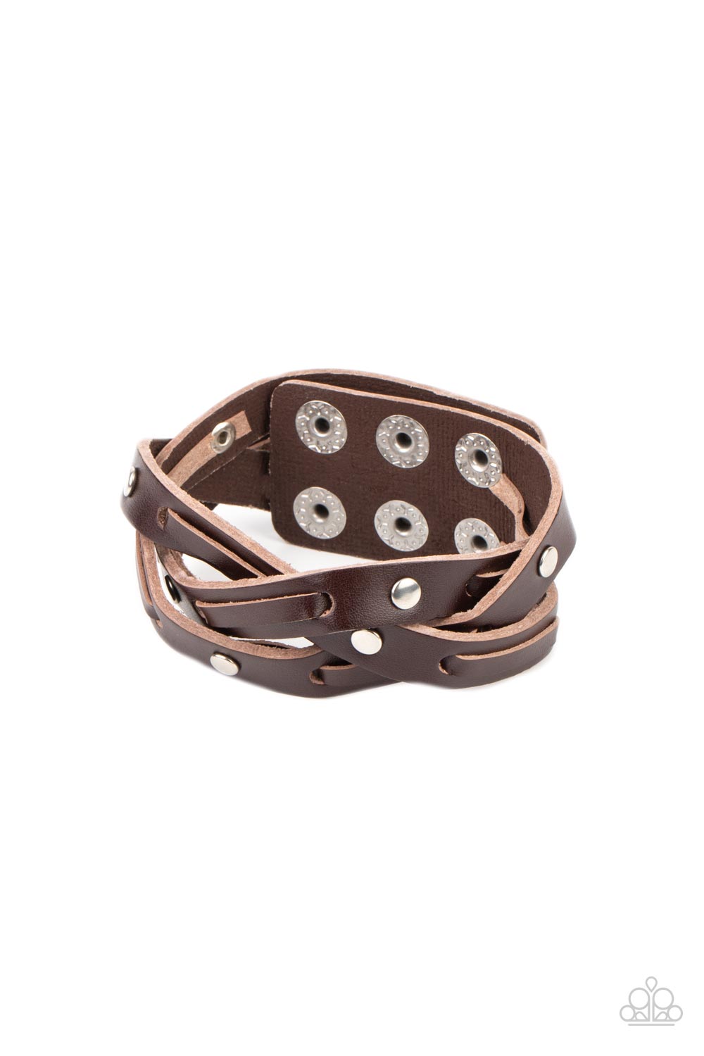 Rugged Roundup - Brown Leather Urban Bracelet Paparazzi B0671