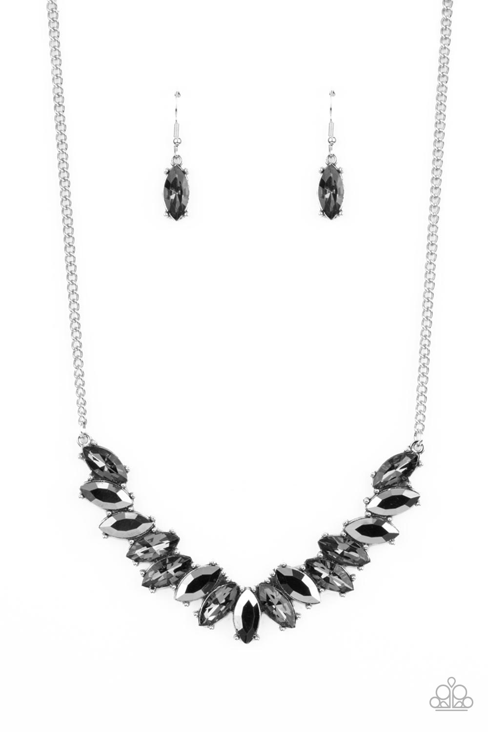 Galaxy Game-Changer - Silver Hematite Necklace Paparazzi N0679