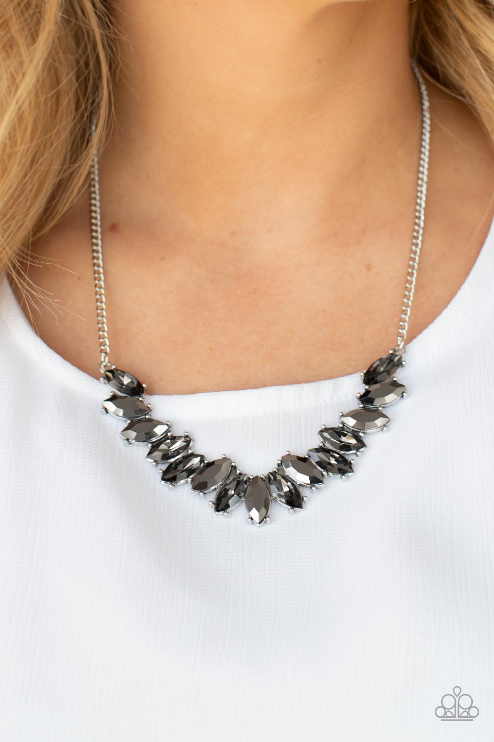 Galaxy Game-Changer - Silver Hematite Necklace Paparazzi N0679