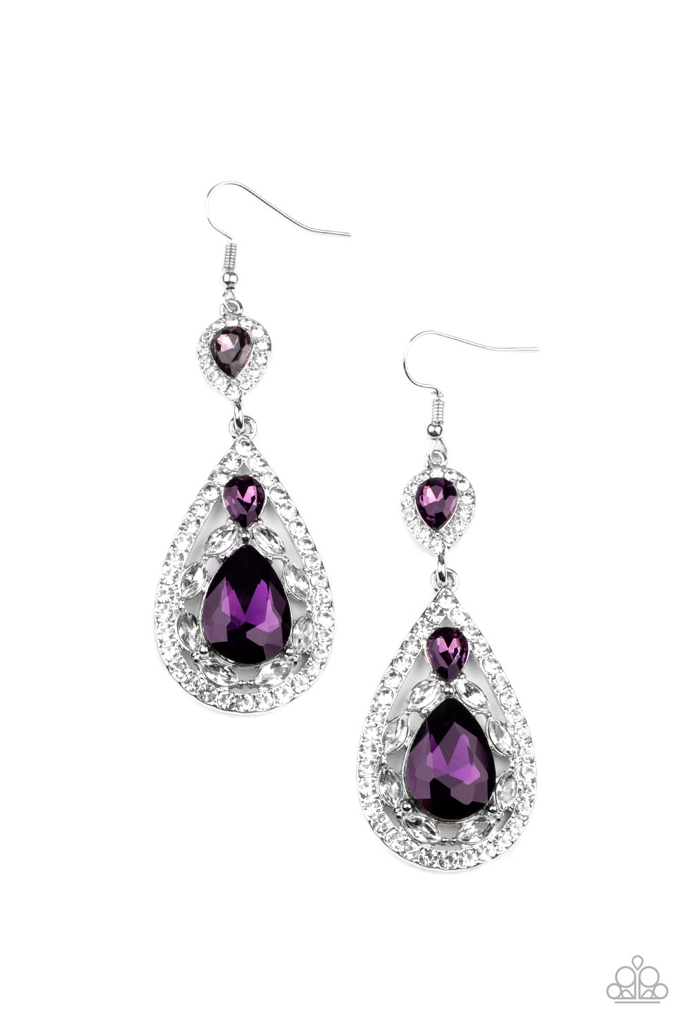 Posh Pageantry - Purple Earring Paparazzi E0465