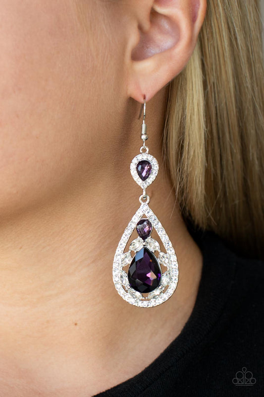 Posh Pageantry - Purple Earring Paparazzi E0465