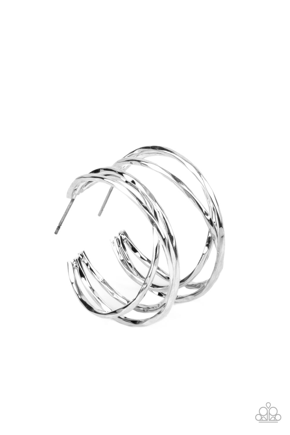 City Contour - Silver Hoop Earring Paparazzi E0476