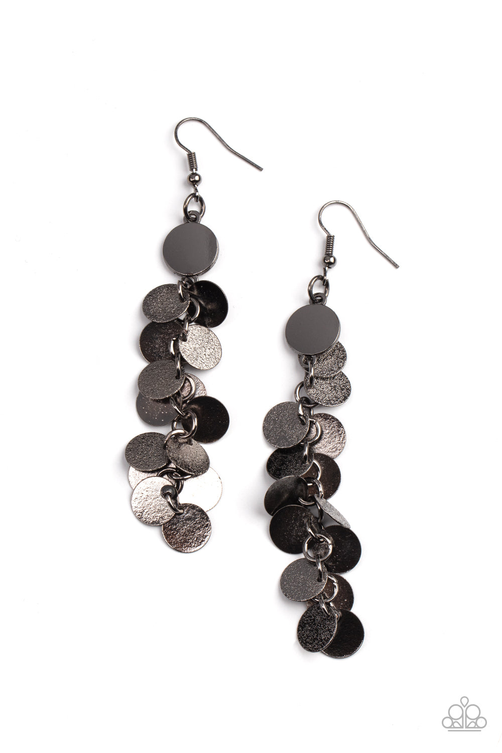 Game CHIME - Black Gunmetal Chime Earring Paparazzi E1159