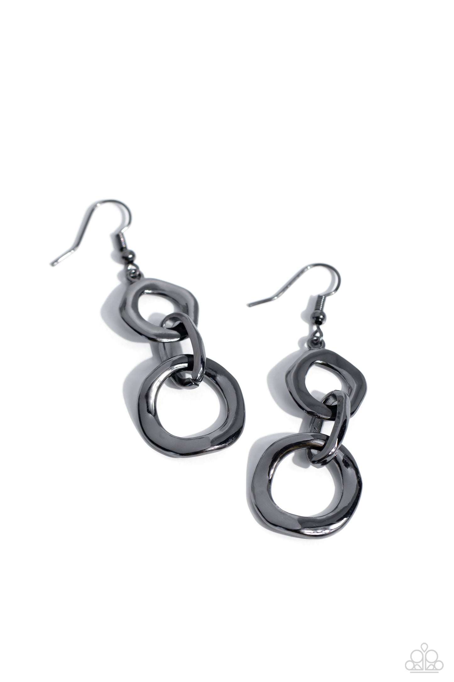 Metro Machinery - Black Gunmetal Industrial Inspired Earring Paparazzi E1790