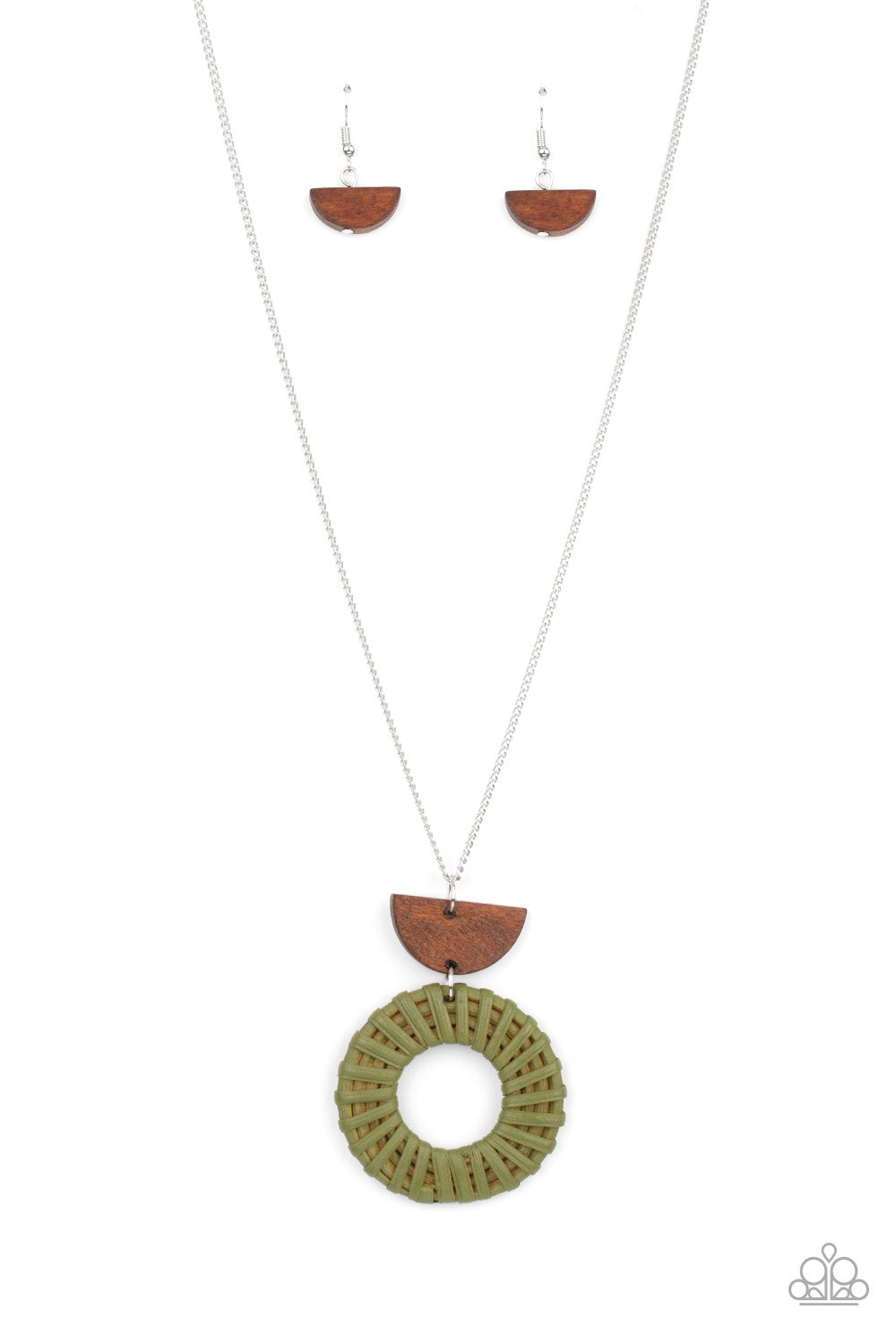 Homespun Stylist - Green Earthy Pendant Necklace Paparazzi N0379