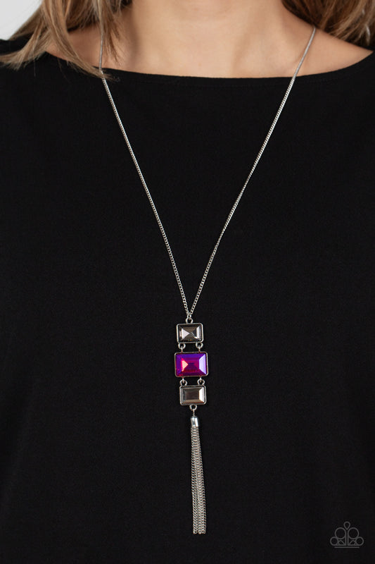 Uptown Totem - Pink, Smoky, Hematite Gem Necklace Paparazzi N0855