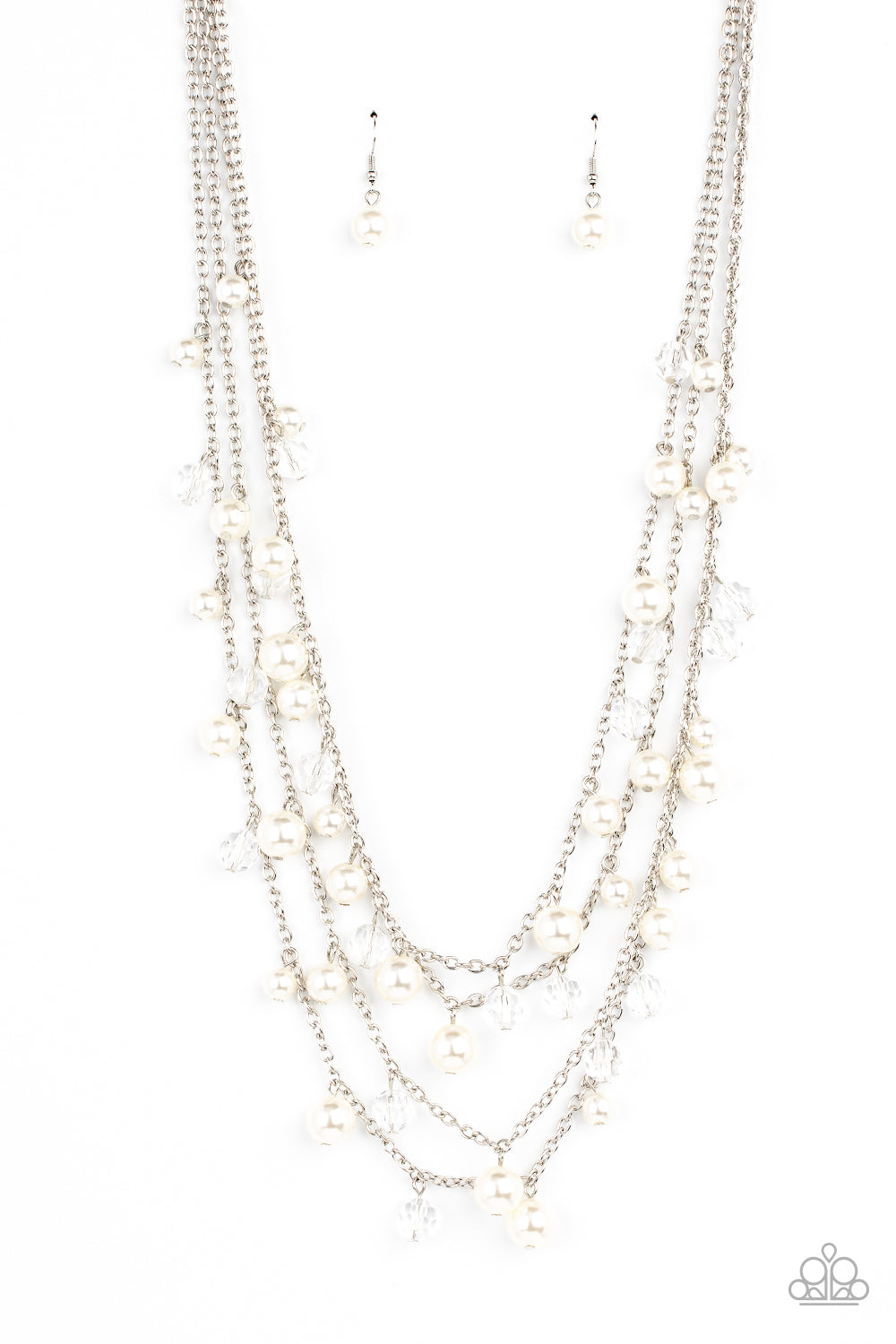 Vintage Virtuoso - White Pearl Multi-Layered Necklace Paparazzi N1236