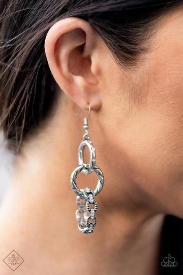 Shameless Shine White Earring July Fashion Fix Paparazzi E0136