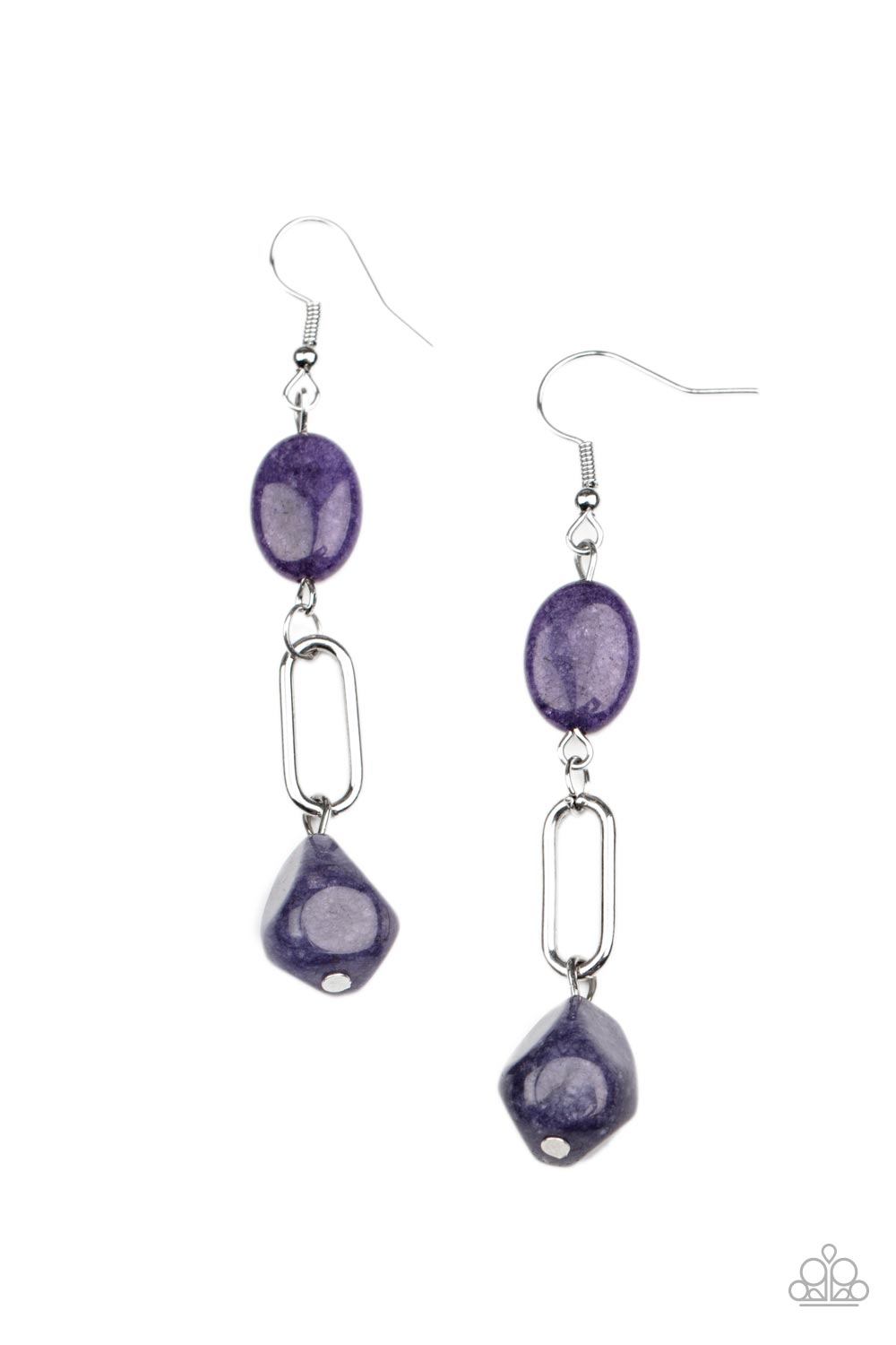 Stone Apothecary - Purple Teardrop Amethyst Stone Earring Paparazzi E0941