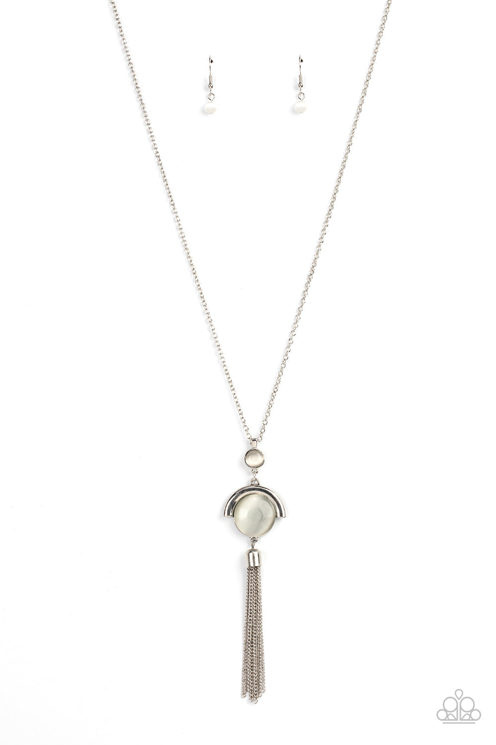 Lavishly Lucid - White Cat's Eye Necklace Paparazzi N0547