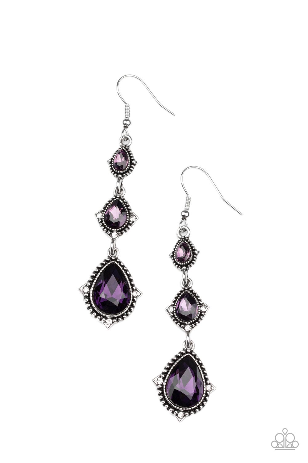 Prague Princess - Purple Teardrop Gem Earring Paparazzi E1442