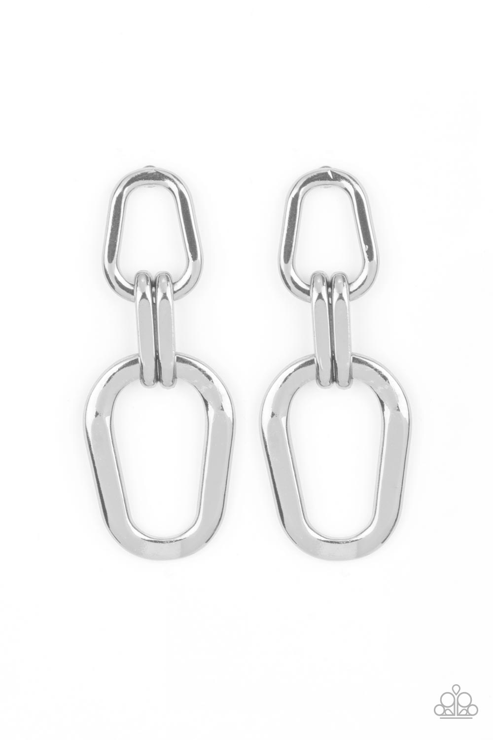 Harmonic Hardware - Silver Post Earring Paparazzi E0755