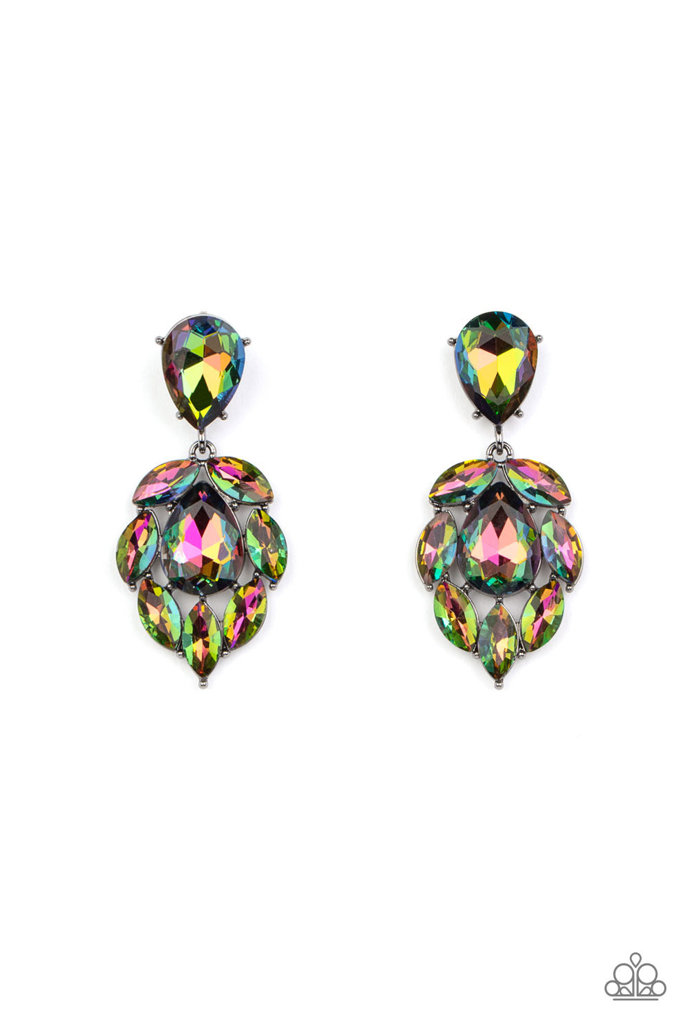 Galactic Go-Getter - Multi Oil Spill Life of the Party February 2022 Earring Paparazzi E0480