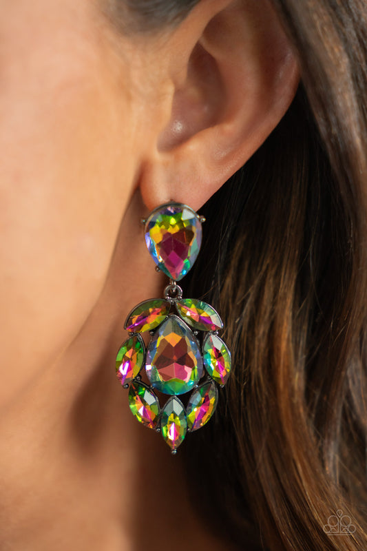 Galactic Go-Getter - Multi Oil Spill Life of the Party February 2022 Earring Paparazzi E0480