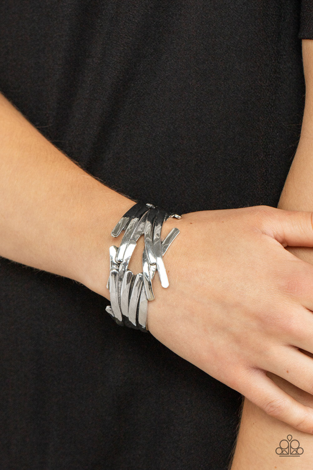 Stockpiled Style - Silver Cuff Bracelet Paparazzi B0555