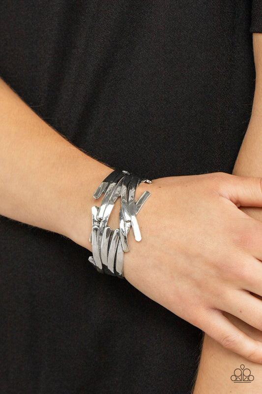 Stockpiled Style - Silver Cuff Bracelet Paparazzi B0555