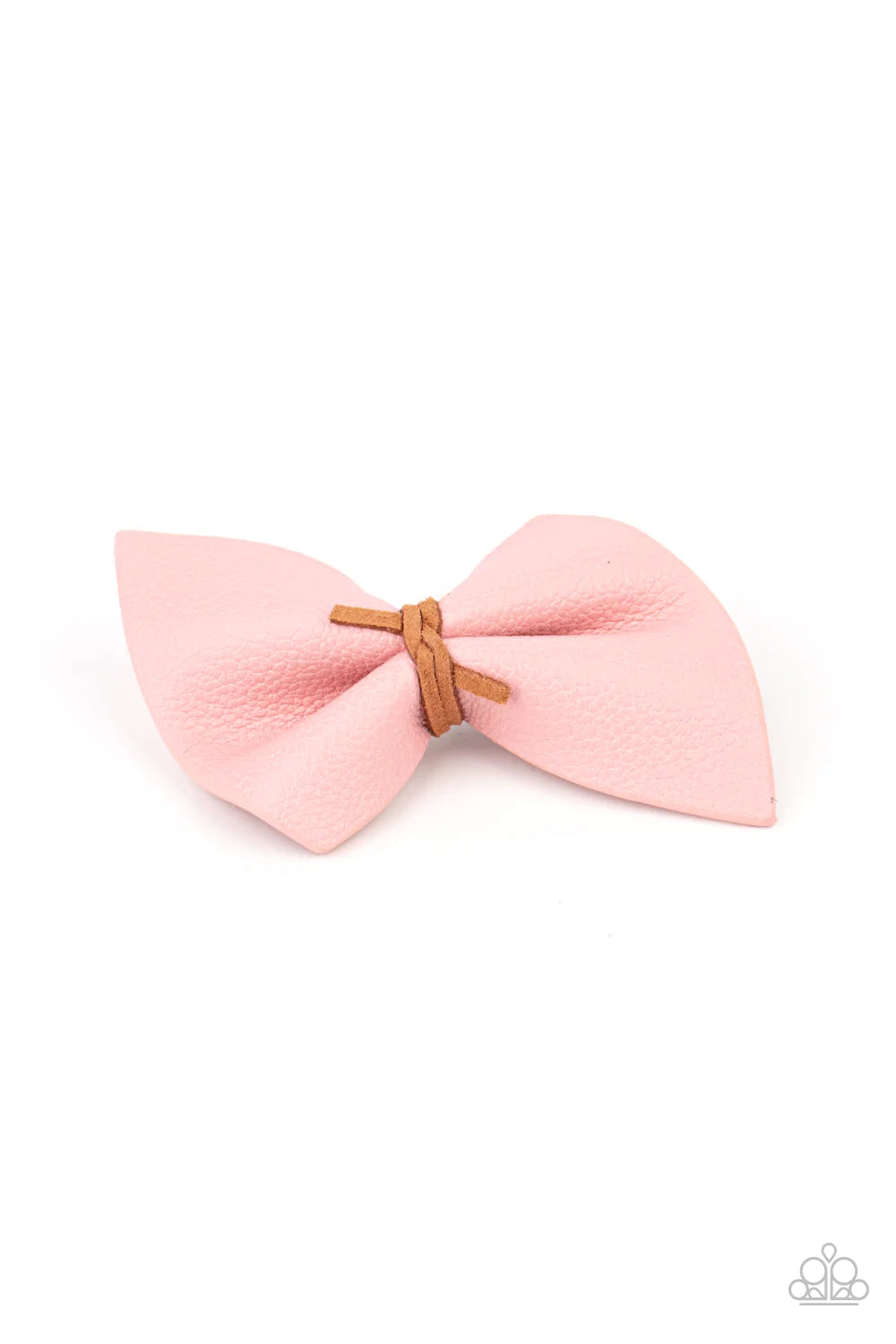 Home Sweet Homespun Pink Rosette Leather Hair Clip Paparazzi H0052