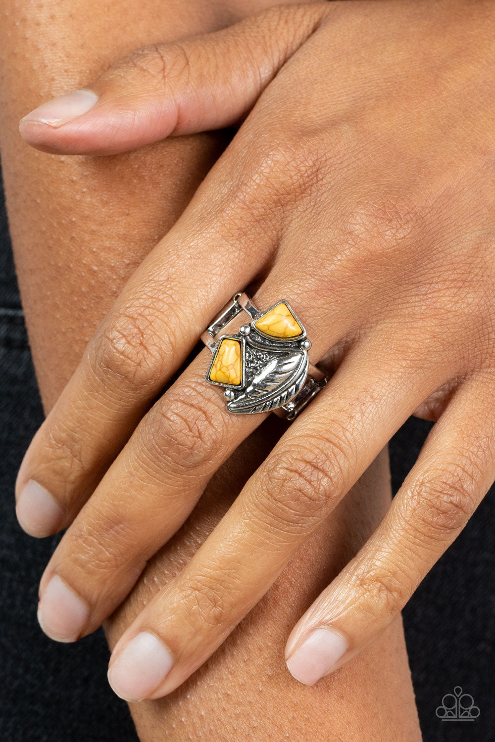 Make the NEST of It - Yellow Stone Santa Fe Style Ring Paparazzi R0312