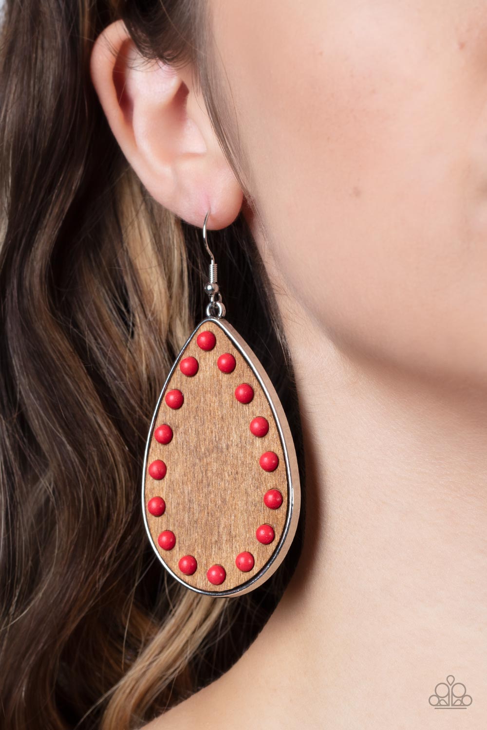 Rustic Refuge - Red Earring Paparazzi E0504