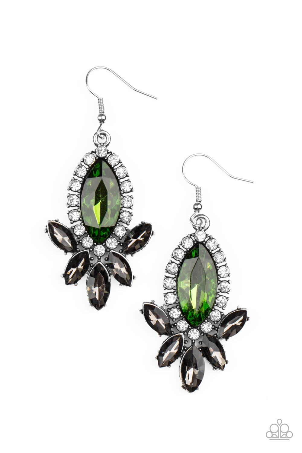 Serving Up Sparkle - Green Earring Paparazzi E0402