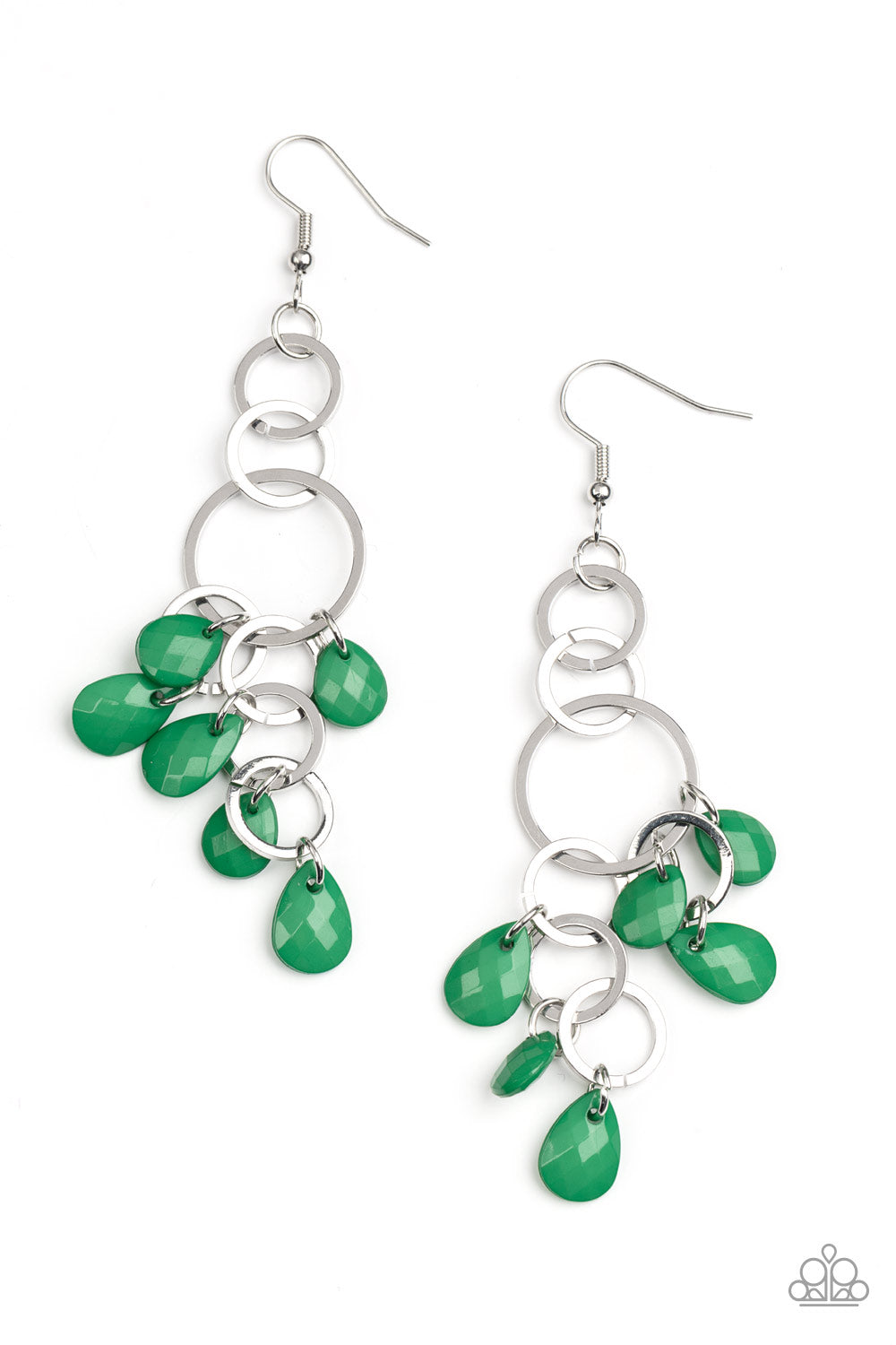 Sandcastle Sunset - Green Leprechaun Teardrop Earring Paparazzi E1039