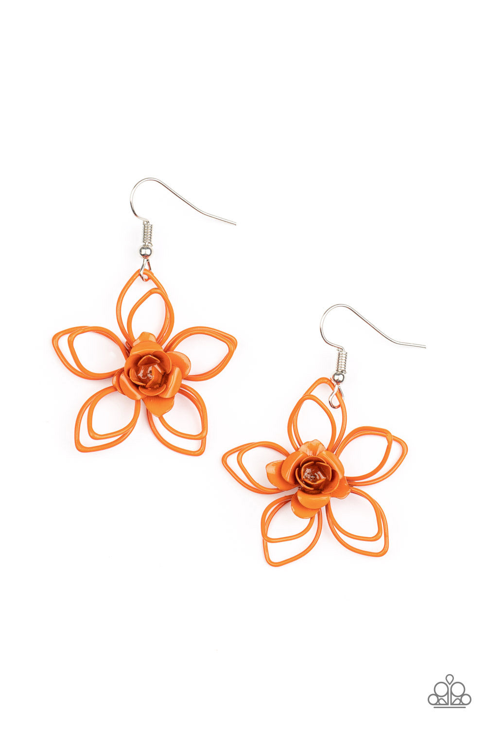 Botanical Bonanza - Orange Flower Earring Paparazzi E0461