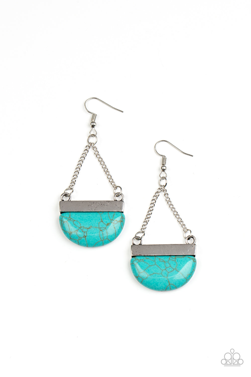 Mesa Mezzanine - Blue Cracked Stone Earring Paparazzi E0384