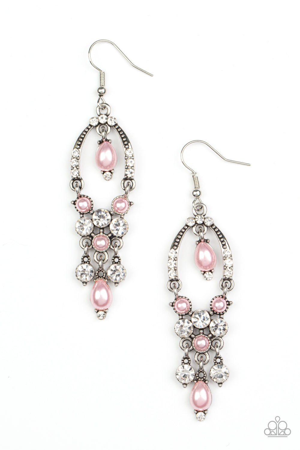 Back In The Spotlight - Pink Pearly Earring Paparazzi E0558