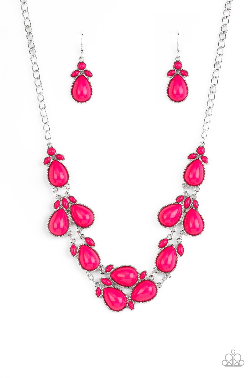 Botanical Banquet - Pink Bright Bubbly Bead Necklace Paparazzi N0869