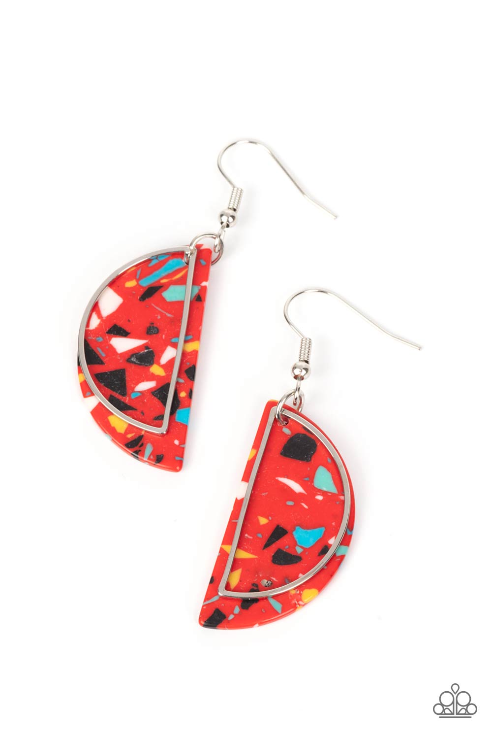 Flashdance Fashionista - Red Terrazzo Earring Paparazzi