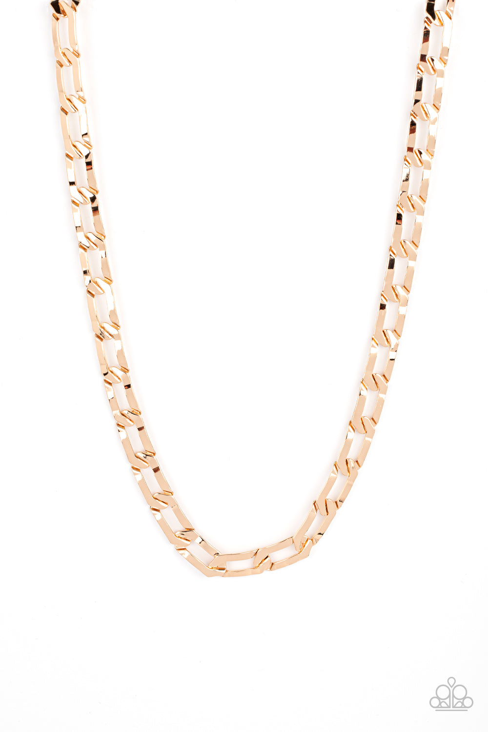 Full-Court Press - Gold Oval Link Urban Chain Necklace Paparazzi