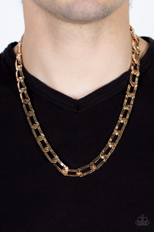 Full-Court Press - Gold Oval Link Urban Chain Necklace Paparazzi