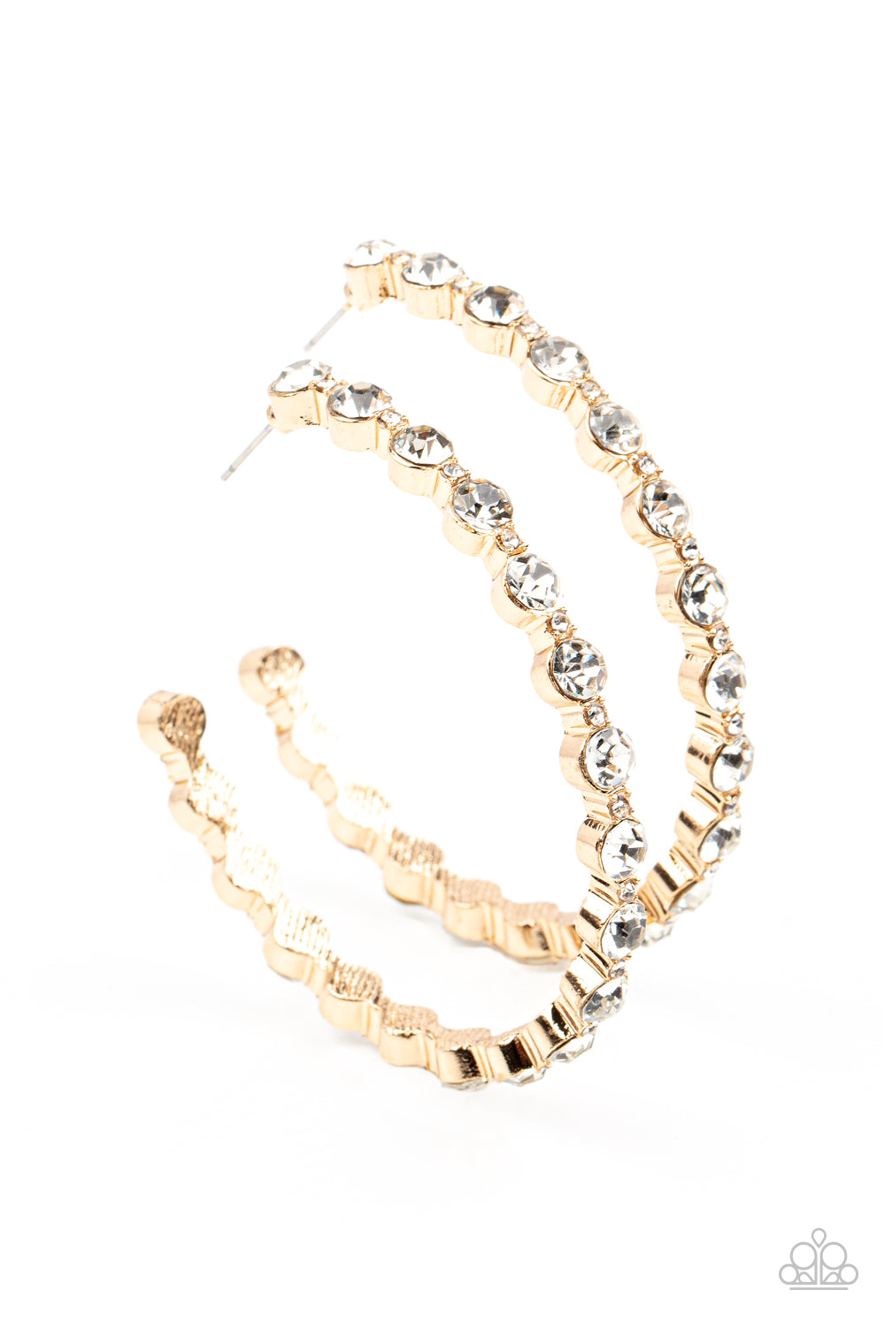 Royal Reveler - Gold Hoop Earring Paparazzi E0350