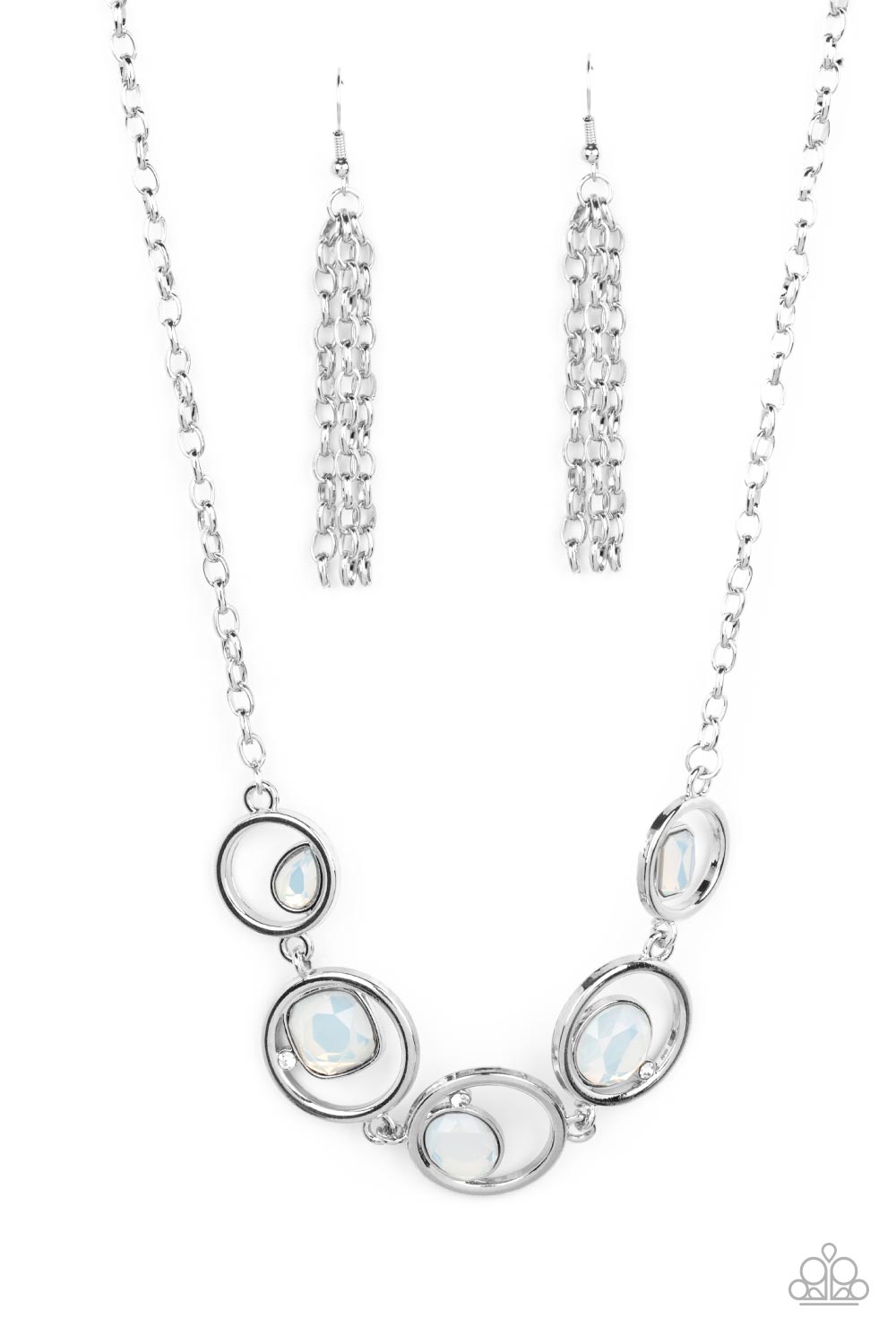 Big Night Out - White Opal Rhinestone Necklace Paparazzi N1020