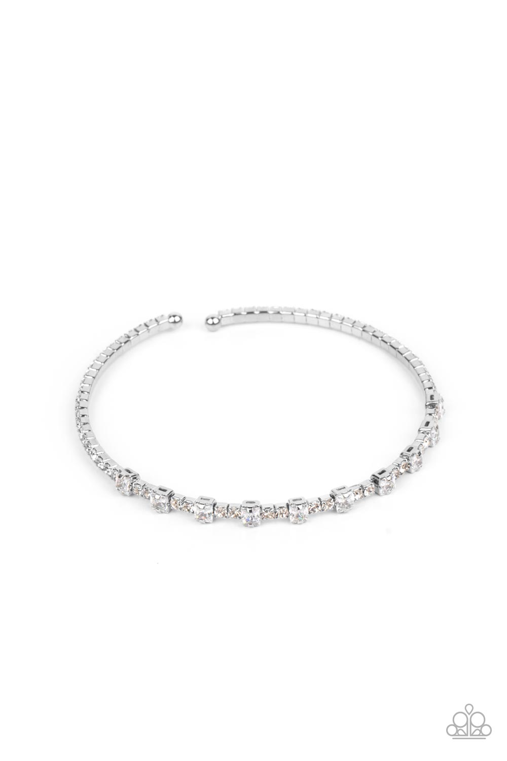 Timelessly Tiny - White Rhinestone Bracelet Paparazzi B0013