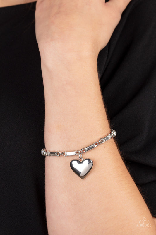 Sweetheart Secrets - White Bracelet Paparazzi B0324