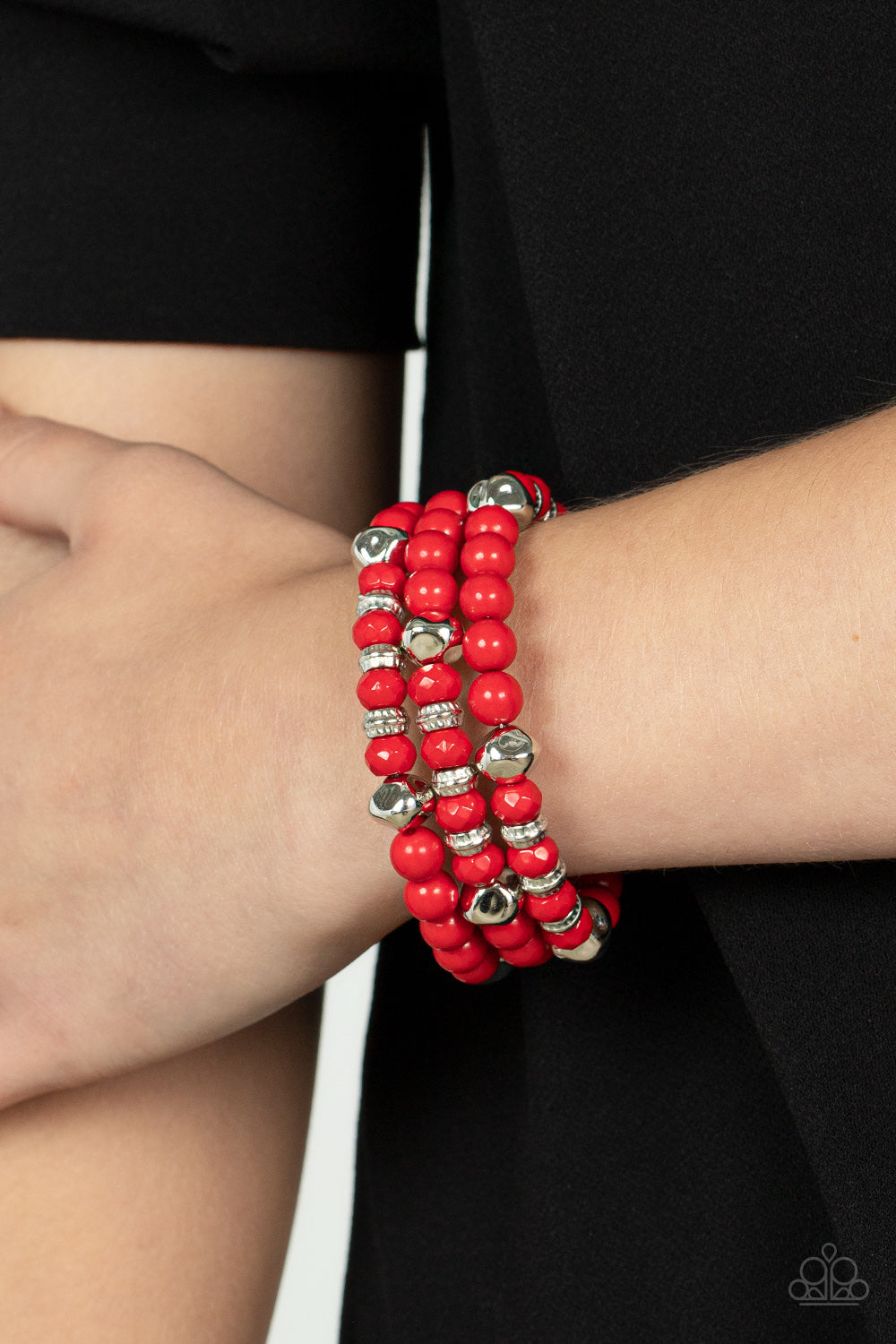 Vibrant Verve - Red Coil Bracelet Paparazzi B0492