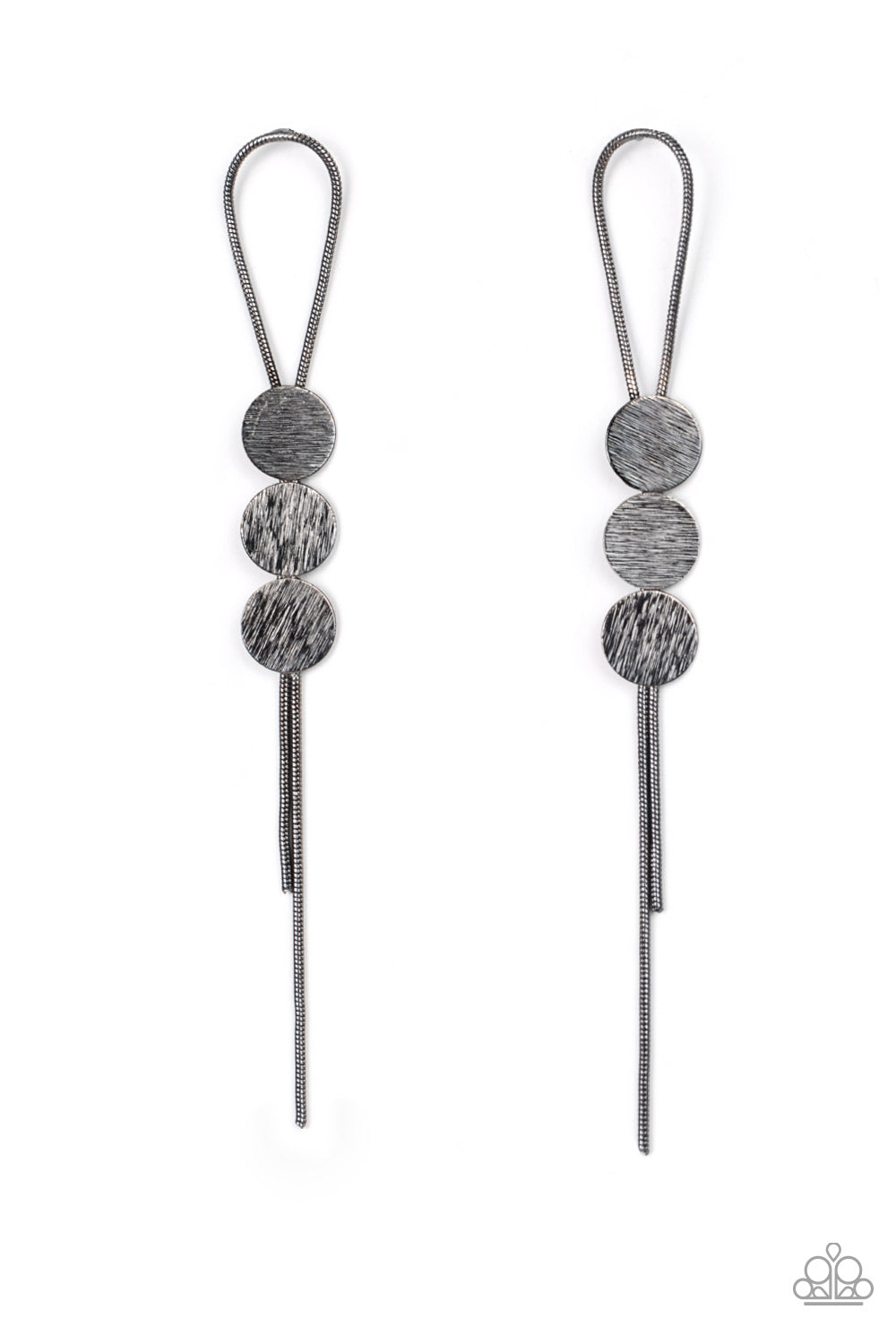 Bolo Beam - Black Post Earring Paparazzi E0614