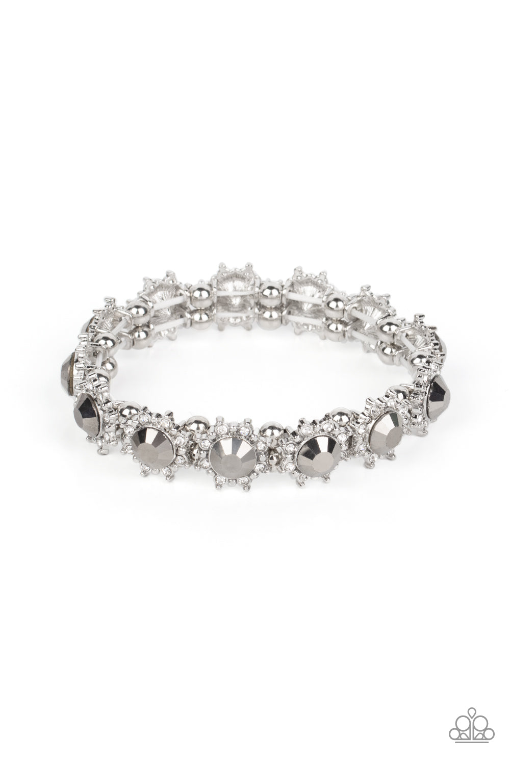 Prismatic Palace - Silver Rhinestone Bracelet Paparazzi B0419