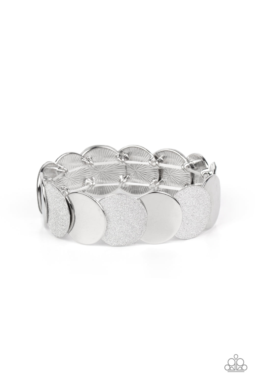 Demurely Disco - Silver Stretch Bracelet Paparazzi B0640