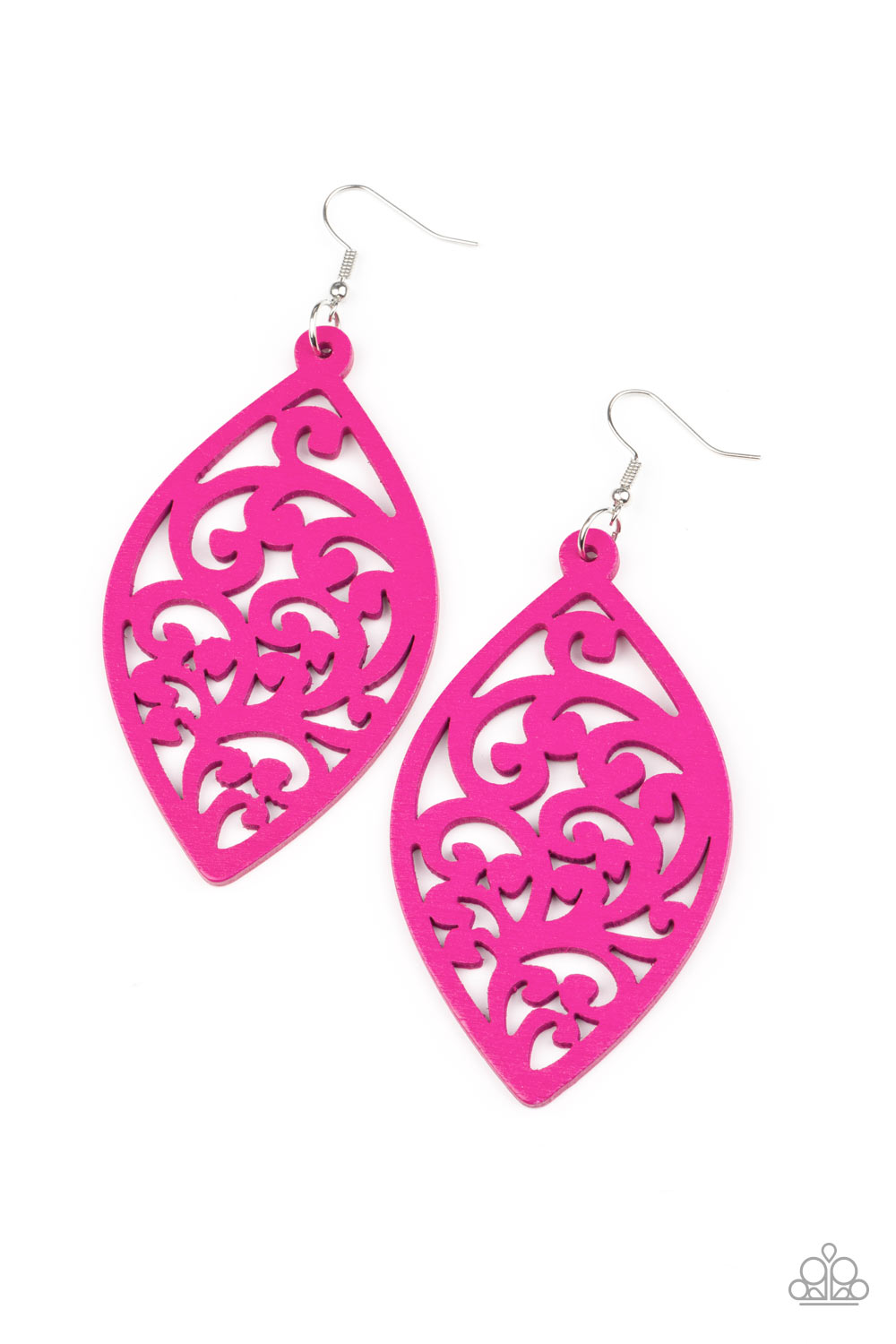 Coral Garden - Pink Wooden Earring Paparazzi E0320