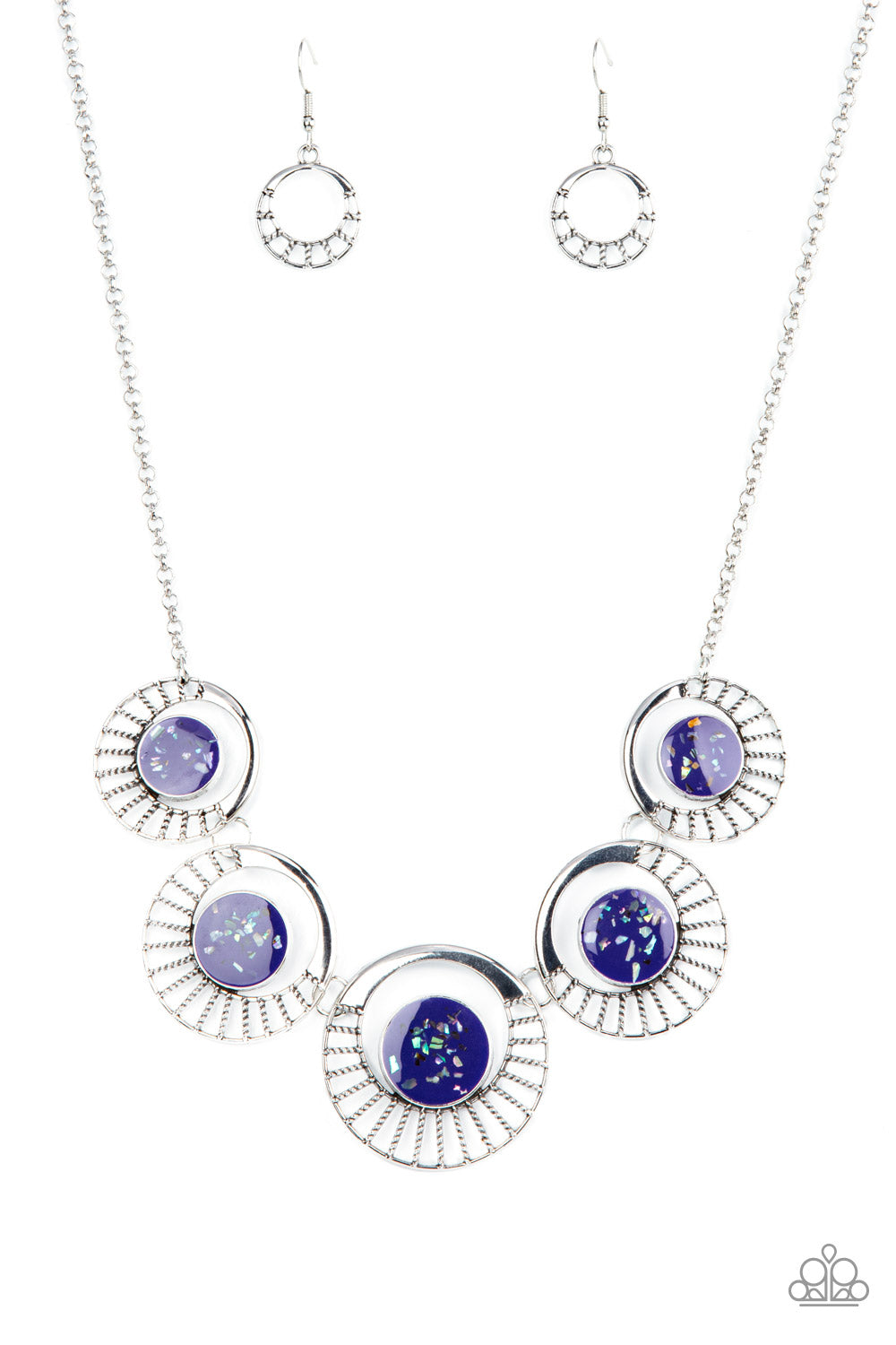 Elliptical Effervescence - Purple With Shell-Like Accent Necklace Paparazzi N1251