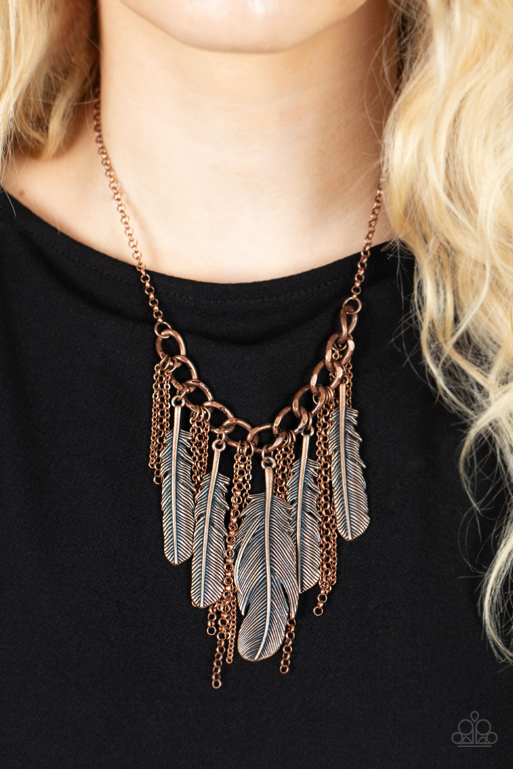 NEST Friends Forever - Copper Feather Necklace Paparazzi N0667