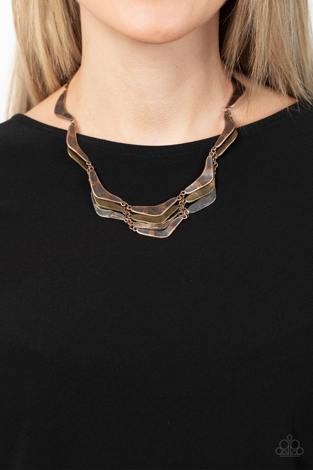 Mixed Metal Mecca - Copper Necklace Paparazzi N0725